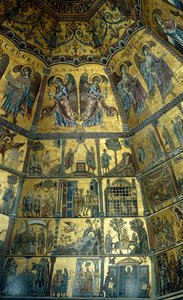 Mosaik på det kupolformade taket i St Johns Baptistry, Florens (mosaik) av Florentine School