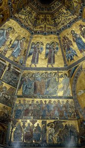Mosaik på det kupolformade taket i St Johns Baptistry, Florens (mosaik)