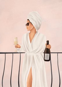 En lyxig morgon med champagne på balkongen av Flow Line