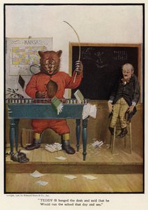 Teddy - B slog på skrivbordet och sa att han skulle köra skolan den dagen och se