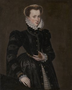 Porträtt av en hovdam av Follower of Antonis Mor