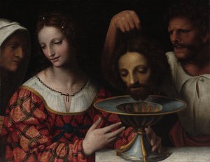 Salome med Johannes Döparens huvud av Follower of Bernardino Luini