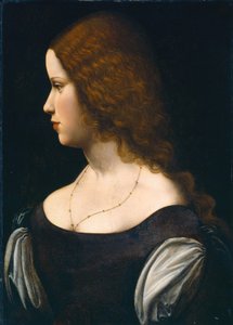 Porträtt av en ung dam av Follower of Leonardo da Vinci
