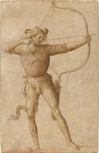 Archer ritar en båge av Follower of Pietro Perugino