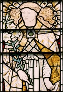 Ärkeängeln Mikael, 1862 (målat glas) av Ford Madox Brown