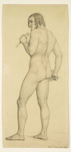 Man - Akademisk nakenstudie poserande som skulptör av Ford Madox Brown
