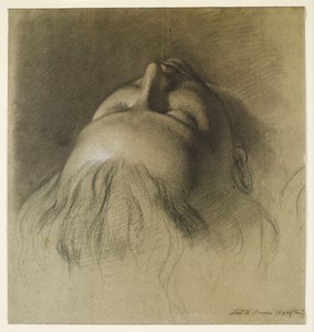 Parisinas sömn - Undersökning för Parisinas huvud av Ford Madox Brown