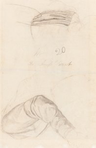 Två draperistudier [verso] av Ford Madox Brown