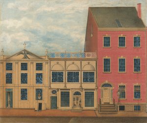 The Shop and Warehouse of Duncan Phyfe, 168-172 Fulton Street, New York City, ca. 1816. av Formerly attributed to John Rubens Smith