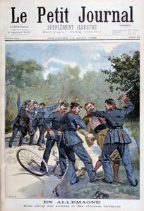 Ett slagsmål mellan tyska soldater och bayerska officerare, Tyskland, 1898 av Fortuné Méaulle