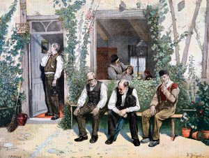 Hos frisörerna, 1895 av Fortuné Méaulle
