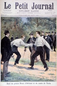 Duell mellan prins Henri dOrleans och Comte de Turin, 1897 av Fortuné Méaulle