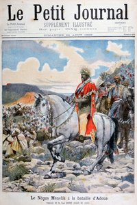 Negus av Etiopien, Menelik II, vid slaget vid Adoua, 1898