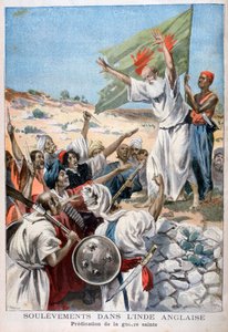 Predikar heligt krig under ett uppror i Brittiska Indien, 1897 av Fortuné Méaulle