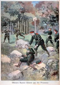 Rysk officer sårad av preussarna, ryska gränsen, 1898 av Fortuné Méaulle