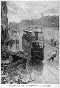 Spårvagnsolycka, Sevres, Paris, 1897 av Fortuné Méaulle