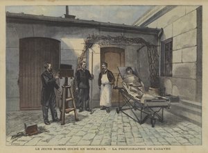 En ung man skuren i bitar