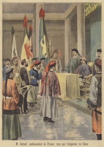 Auguste Gerard, den franska ambassadören i Kina, mottogs av kejsaren