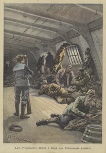 Boer krigsfångar ombord på ett brittiskt fartyg
