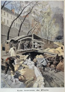 Byggnadsplats i Paris - i "" Le petit journal"" av 14/05/1899 av Fortune Louis Meaulle