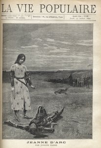 Framför truppen av beväpnade riddare, Jeanne d