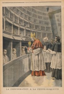 Religious confirmation in the prison of La Petite Roquette, from Le Petit Journal, 1st November 1896  av Fortune Louis Meaulle