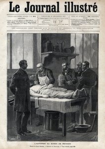Obduktionen av baron Jacques de Reinach (1840-1892) 1892 - gravyr av Meaulle i "The Illustrous Journal" från 1892