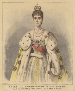 Tsarina Alexandra av Ryssland i sina kröningskläder
