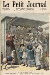 Nyårsdagen i Paris: The Little Stalls on the Boulevard, omslag till "Le Petit Journal", 2 januari 1892