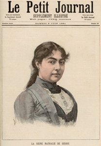 Drottning Natalija av Serbien (1859-1941) från "Le Petit Journal", 6 juni 1891