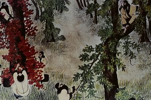 De stora ledarna för artonhundratalets Ainu: Itokoi och Shinichi från Akkeshi, Chosama från Uraashibetsu och Shonko från Noshappu, särskilt, illustration av Fosco Maraini