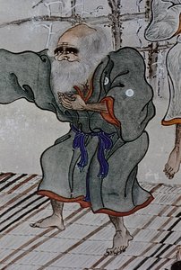 De stora ledarna för artonhundratalets Ainu: Itokoi och Shinichi från Akkeshi, Chosama från Uraashibetsu och Shonko från Noshappu, särskilt, illustration av Fosco Maraini
