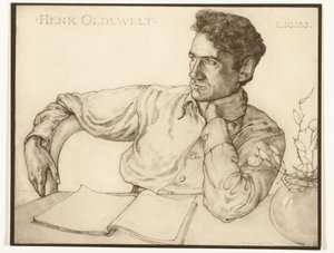 Fotoreproduktion av ett porträtt av Henk Oldewelt av Han van der Kop Henk Oldewelt 1.10.
