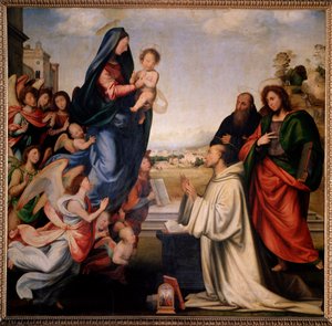 Madonnans uppenbarelse för St Bernard av Clairvaux (målning, ca 1504)