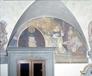 Den mirakulösa upptäckten av nyckeln till St. Antoninus bälte, lunette (fresk) av Fra (c.1387 1455) Angelico