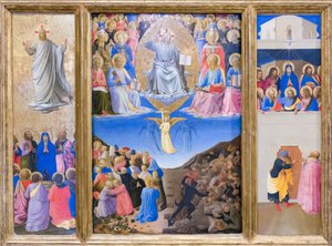 Triptyk ( himmelsfärd, sista domen, pingst) av Fra (c.1387-1455) Angelico