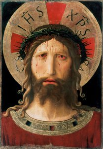 Head of Christ Crown of Thorns (Detrempe på trä, 1450)