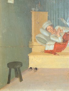 Healing Deacon Justinian, predellabilder som skildrar historien om Saint Cosmas och Saint Damian av San Marco Altartavla av Giovanni da Fiesole känd som Fra Angelico (1400-cirka 1455), tempera på trä, 37x45 cm, detalj, cirka 1443