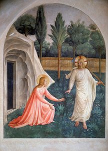 Noli me tangere Saint Mary Madeleine och den uppståndne Kristus (trädgårdsmästare) (fresk, ca 1438-1446)