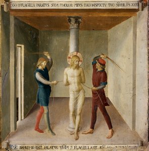 Pisslingen. Life of Christ, Garderob av silver. (Tempera på trä av Fra  Angelico