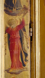 Ängel som spelar en trumpet, detalj från Linaiuoli-triptyken, 1433 (tempera på panelen) av Fra Angelico