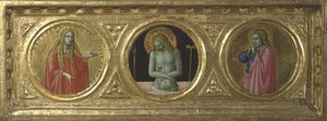 Kristus som sorgens man flankerad av Maria Magdalena och Johannes evangelisten av Fra Angelico
