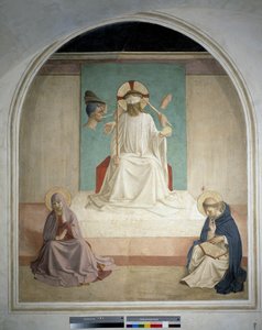 Kristus hånar jungfrun och den helige Hieronymus. Fresk av Guido di Pietro av Fra Angelico