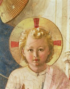 Detalj av Kristusbarnet från Madonna delle Ombre Madonna of the Shadows, fresk från 1450