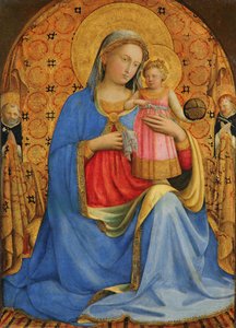 Tyska: Maria mit dem Kind und Heiligen Madonna och barnet av Fra Angelico
