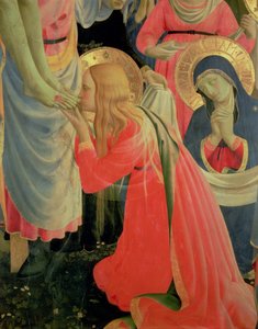 Santa Trinita altartavla, detalj av Maria Magdalena, c.1434 tempera & guld på papel av Fra Angelico