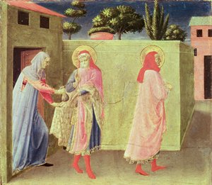 The Healing of Palladia av SS. Cosmas och Damian, predella från Annalena altartavla, 1434 (tempera på panel) av Fra Angelico