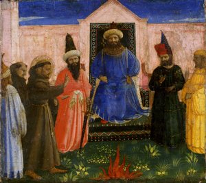 Rättegången i eld mot den helige Franciskus inför sultanen, ca 1435-40 (tempera på poppelträ)