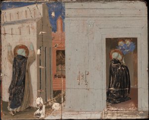 Visionen av påven Innocentius III; Saints Peter och Paul visar sig för Saint Dominic av Fra Angelico