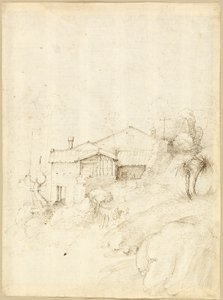 Kloster på sluttningen av en stenig kulle av Fra Bartolommeo